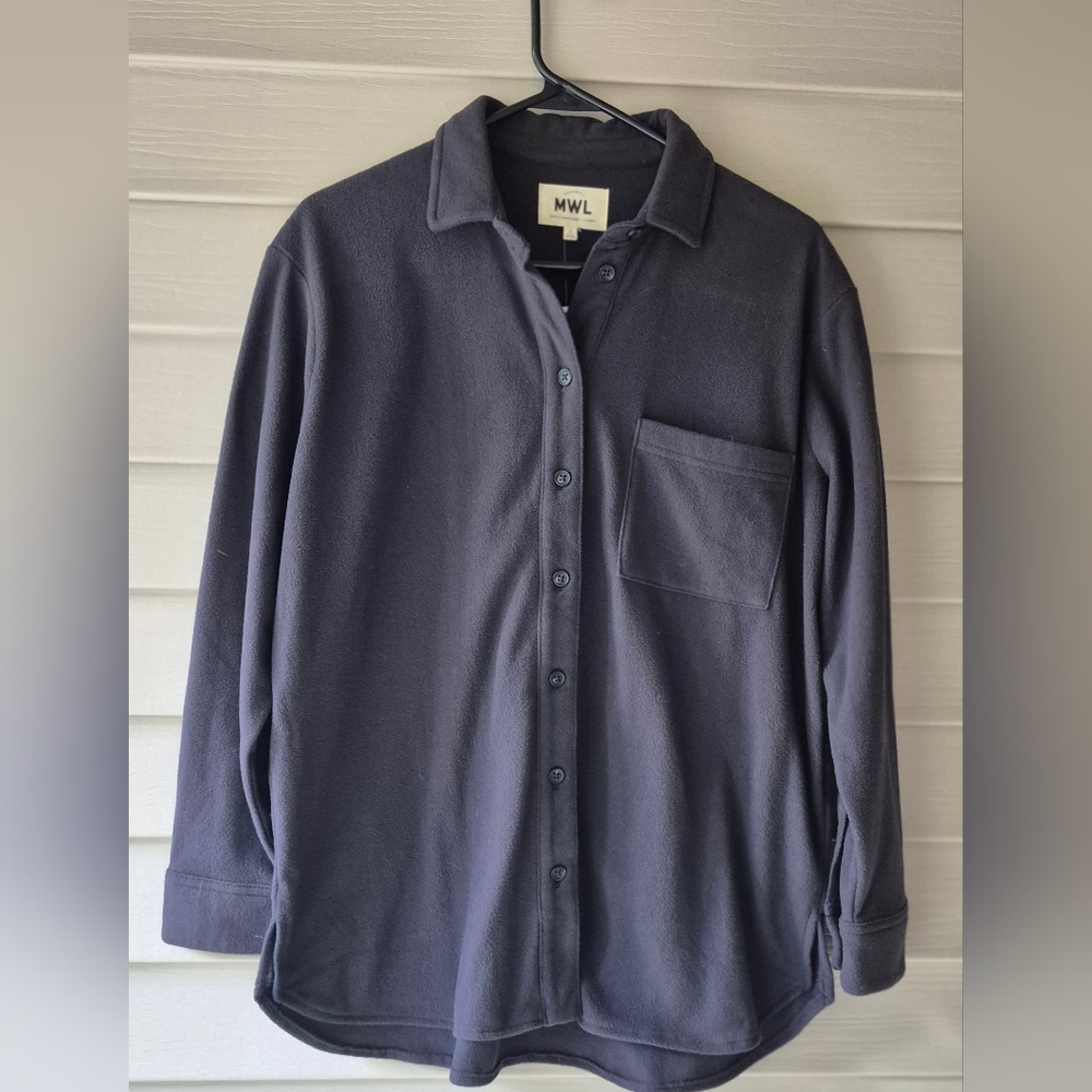 NEW Madewell Women's Small Black MWL Fleecelayer Shirt Jacket